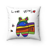 Love Wins cushion! With original childrens artwork! - HROC Gear & Apparel